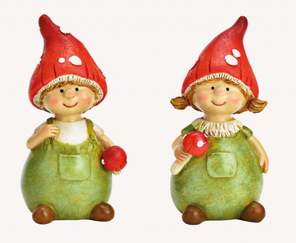 Dekofigur „Waldfreund“ – Gnom mit Pilzhut, H 11 cm