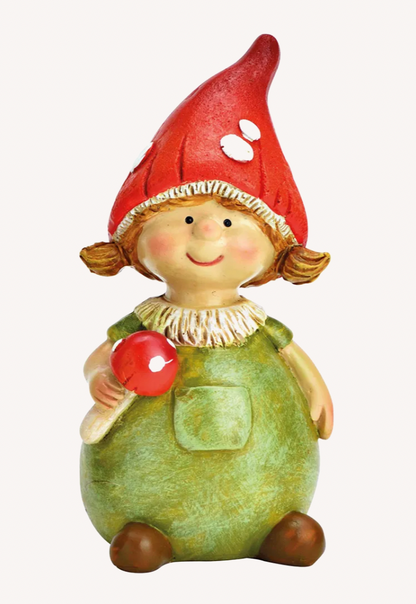 Dekofigur „Waldfreund“ – Gnom mit Pilzhut, H 11 cm