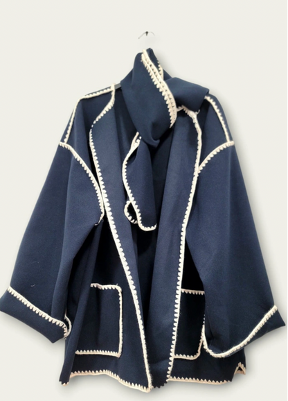 Cape-Jacke „Navy Charm“ mit Schal