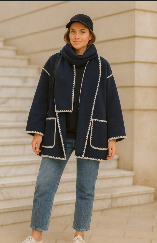 Cape-Jacke „Navy Charm“ mit Schal