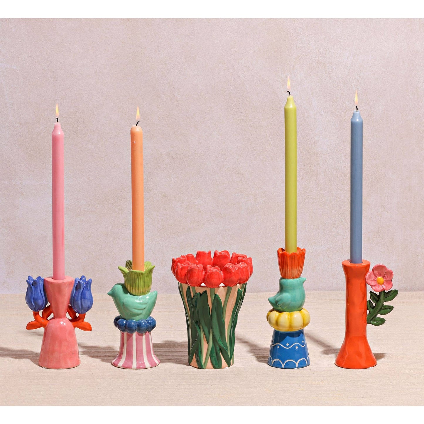 Hestia Rosa Blumen Kerzenhalter