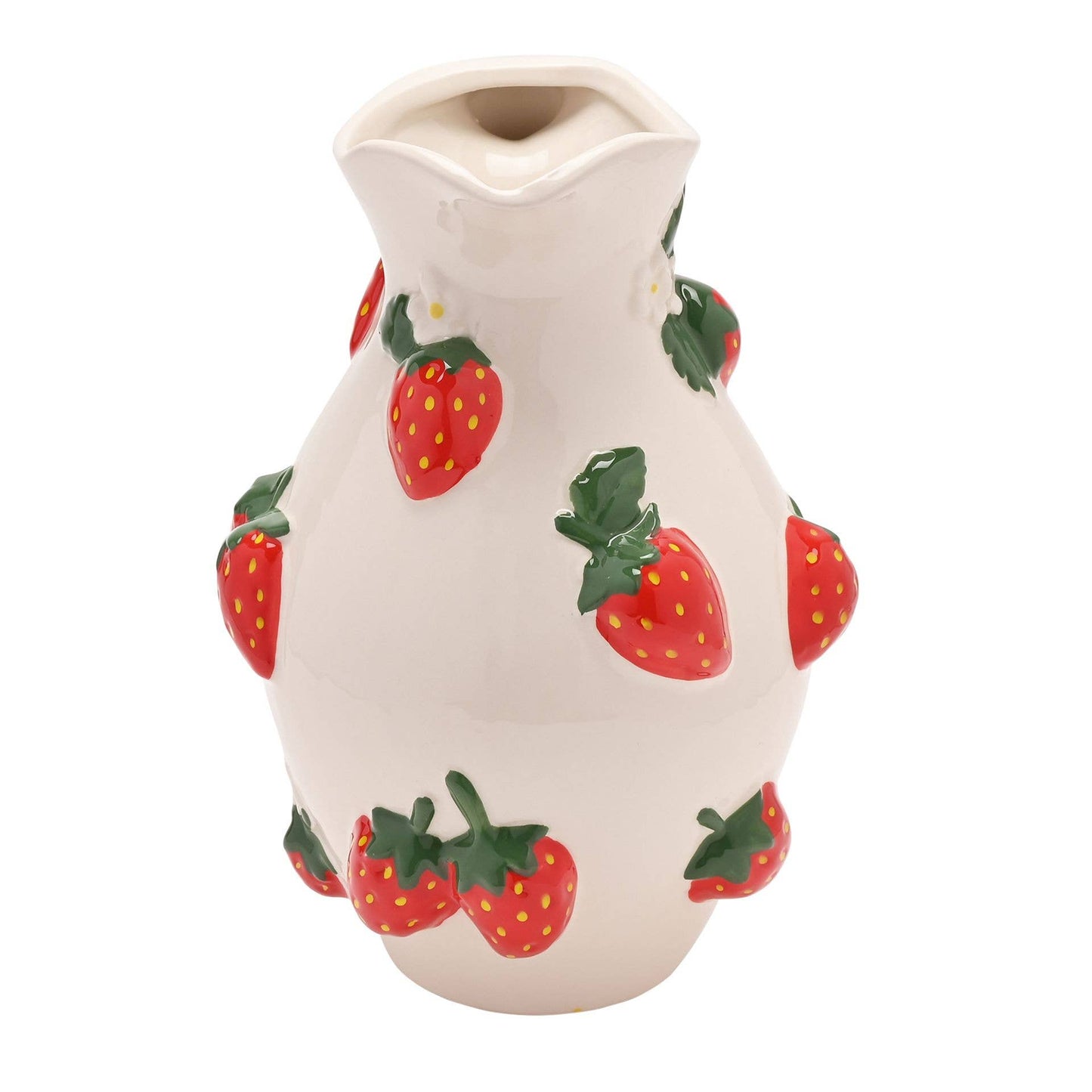 Der handbemalte Krugvase im Cottage-Garten-Stil - Erdbeere