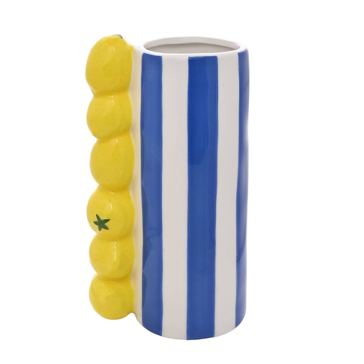 Hestia Zitronenvase mit blauen Streifen